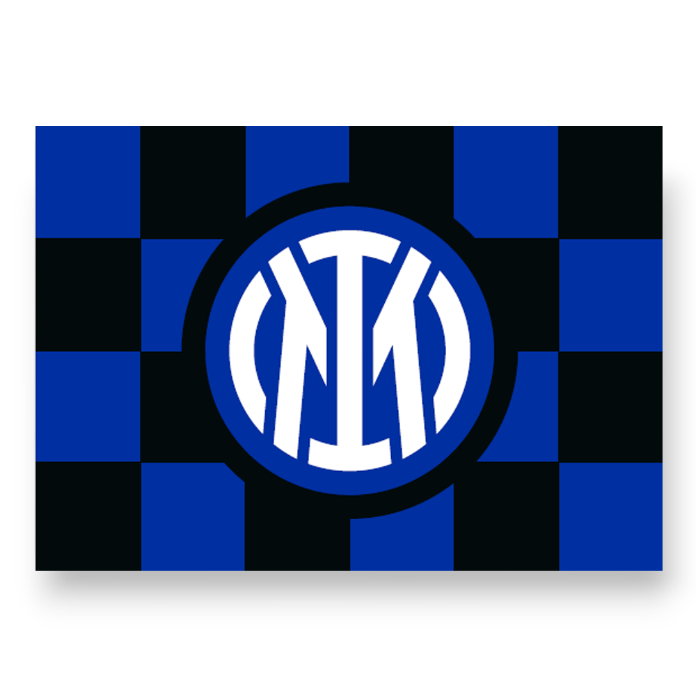 INTER - BANDIERA MINI SCACCHI CON LOGO CENTRALE GRANDE 240 X 150 CM
