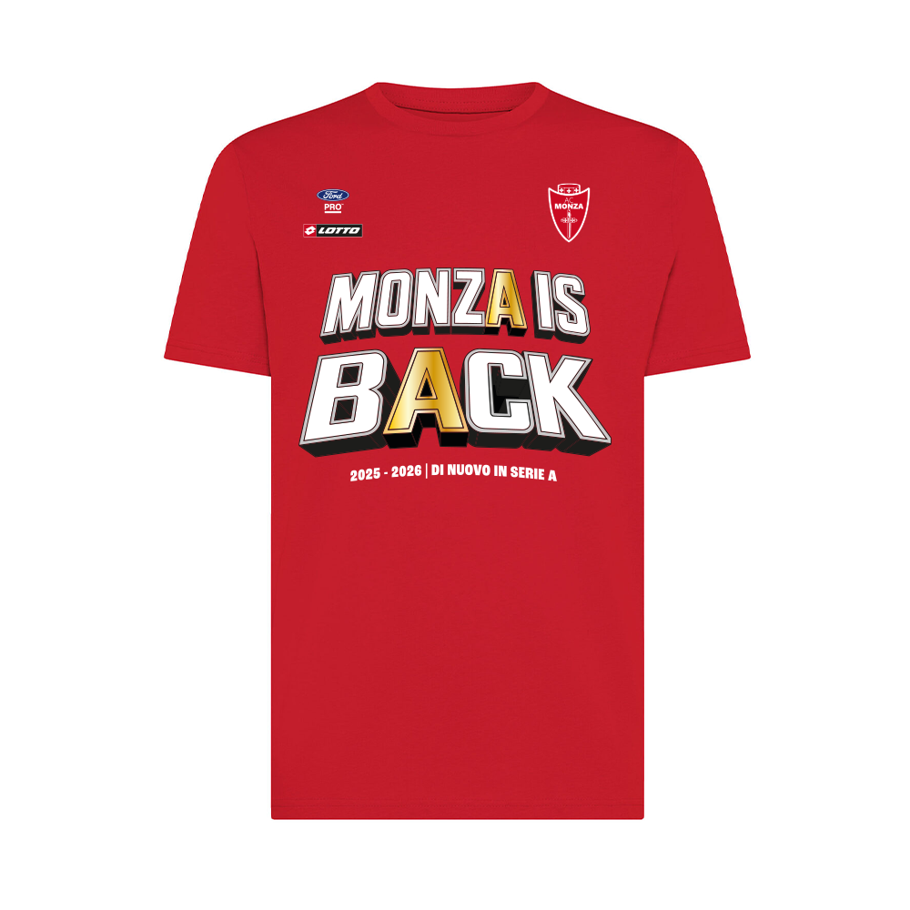 AC MONZA - T-SHIRT CELEBRATIVA "MONZA IS BACK" ROSSA