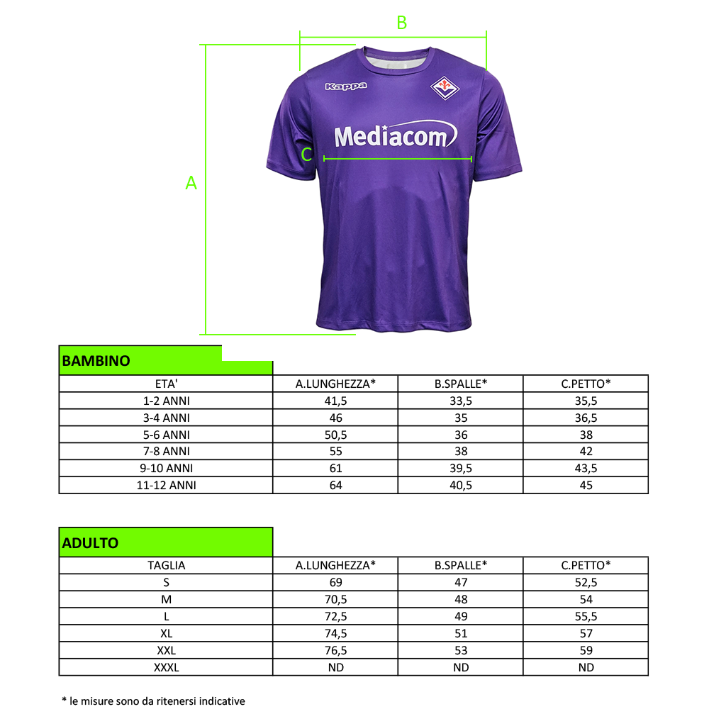 FIORENTINA - MAGLIA REPLICA UFFICIALE HOME ADULTO / BAMBINO 2024/2025 - PERSONALIZZABILE
