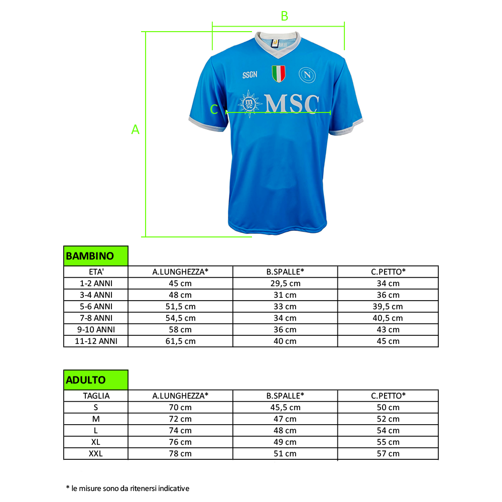 SSC NAPOLI - MAGLIA REPLICA UFFICIALE HOME ADULTO / BAMBINO 2025/2026