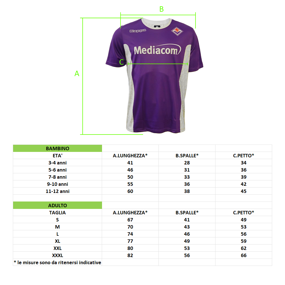 FIORENTINA - MAGLIA REPLICA UFFICIALE HOME ADULTO / BAMBINO 2025/2026 - PERSONALIZZABILE