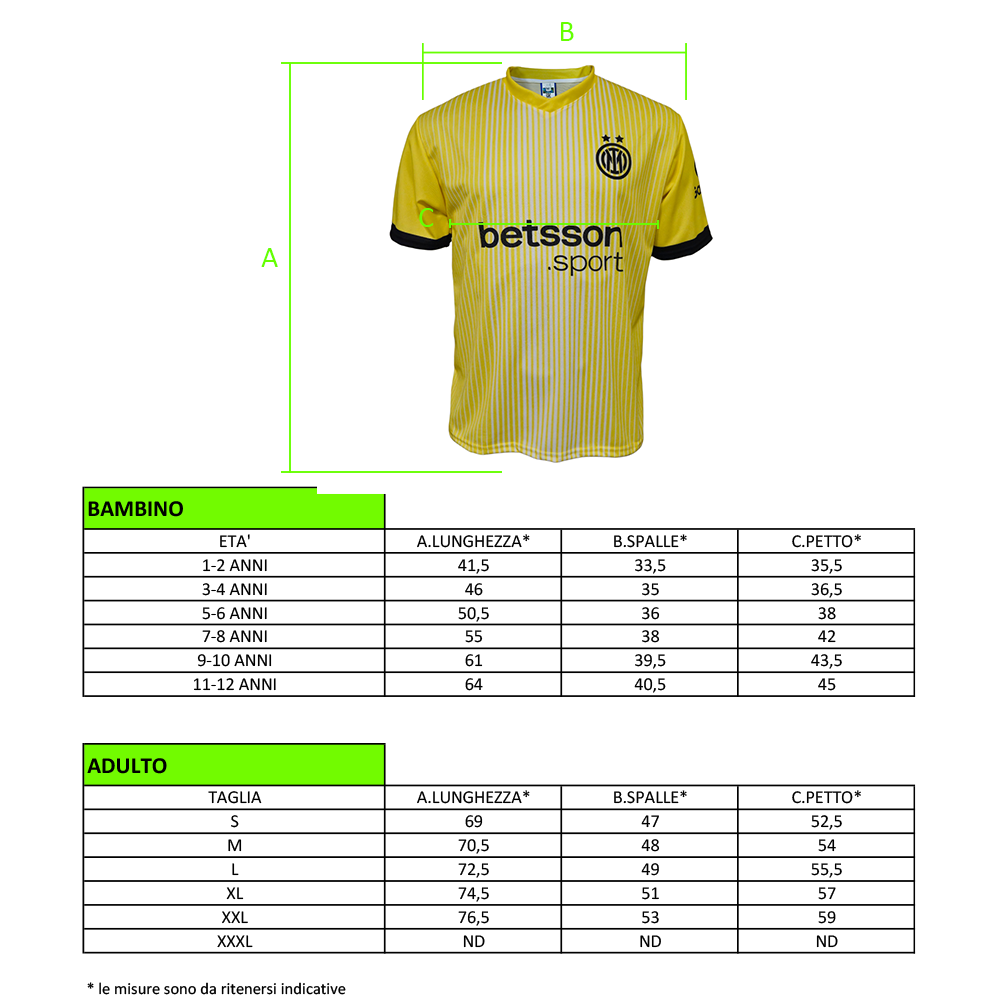 INTER - MAGLIA REPLICA UFFICIALE PORTIERE ADULTO / BAMBINO 2025/2026 - PERSONALIZZABILE