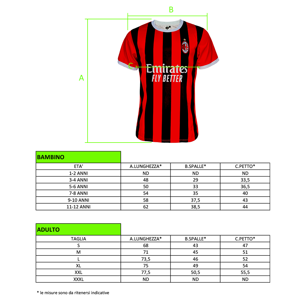 MILAN - MAGLIA REPLICA UFFICIALE HOME ADULTO / BAMBINO 2024/2025